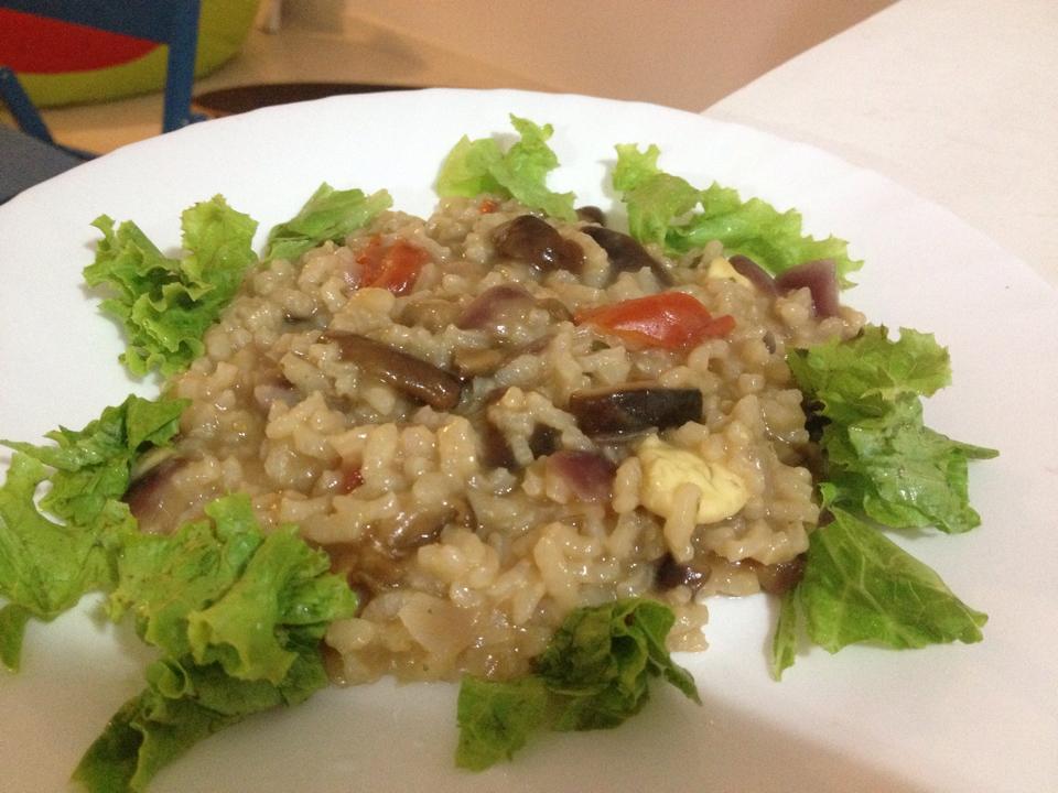risoto, shitake, alimentação vegetariana